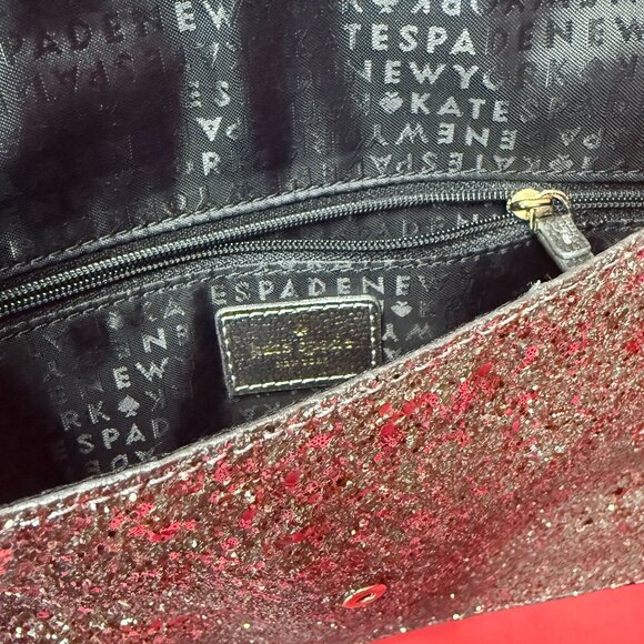 Kate Spade Glitter Clutch & Wallet Set – Sparkly Silver Black – Evening Glam - Picture 7 of 11